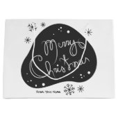 Creëer Uw eigen zwart-wit vrolijke kerst Groot Cadeauzakje (Voorkant)