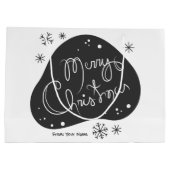 Creëer Uw eigen zwart-wit vrolijke kerst Groot Cadeauzakje (Achterkant)