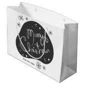 Creëer Uw eigen zwart-wit vrolijke kerst Groot Cadeauzakje (Achterkant Gekanteld)