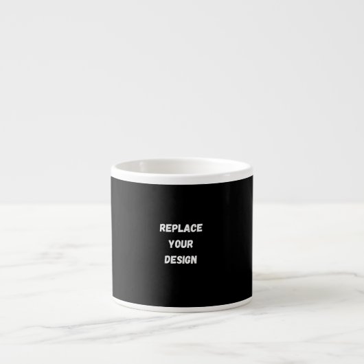 Creëer uw eigen zwarte aangepaste ontwerp espresso kop (Voorkant)