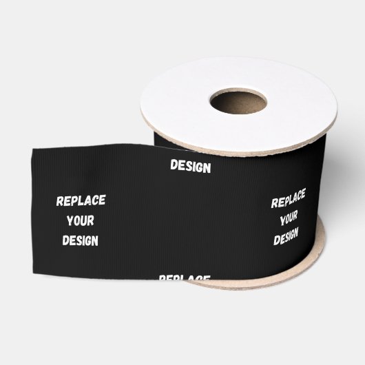 Creëer uw eigen zwarte aangepaste ontwerp grosgrain lint (Spoel)