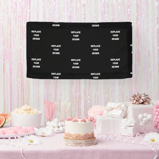Creëer uw eigen zwarte aangepaste ontwerp spandoek (Feest)