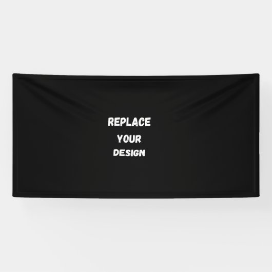 Creëer uw eigen zwarte aangepaste ontwerp spandoek (Horizontaal)