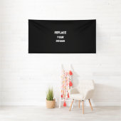 Creëer uw eigen zwarte aangepaste ontwerp spandoek (Insitu)