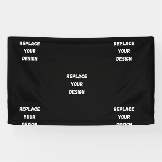 Creëer uw eigen zwarte aangepaste ontwerp spandoek (Horizontaal)