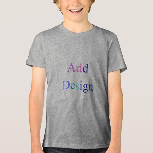 Creëer uw eigen zwarte aangepaste ontwerp Tri-Blend shirt (Voorkant)