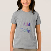 Creëer uw eigen zwarte aangepaste ontwerp Tri-Blend shirt (Voorkant)