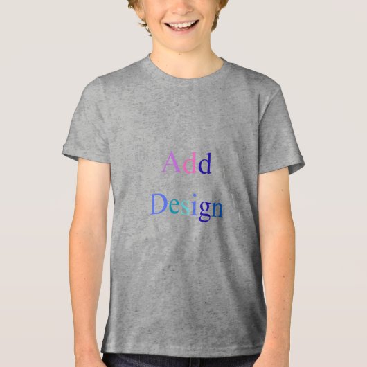 Creëer uw eigen zwarte aangepaste ontwerp Tri-Blend shirt (Voorkant)