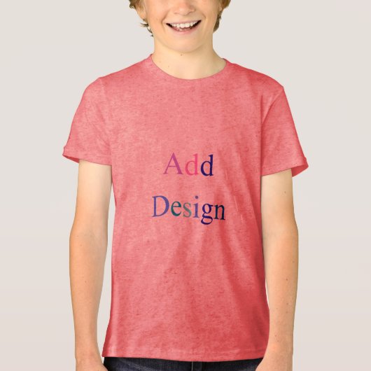 Creëer uw eigen zwarte aangepaste ontwerp Tri-Blend shirt (Voorkant)