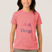 Creëer uw eigen zwarte aangepaste ontwerp Tri-Blend shirt (Voorkant)