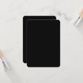 Creëer uw eigen zwarte aangepaste platte Wenskaart Kaart (Voorkant / Achterkant in situ)