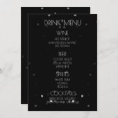 Creëer Uw Eigen - Zwarte Bokeh Drink Menu (Voorkant / Achterkant)