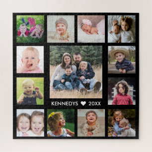 Creëer uw eigen zwarte fotocollage van 13-reeks legpuzzel
