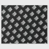 Creëer uw eigen zwarte herhalende Logo achtergrond Cadeaupapier (Vlak)