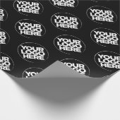 Creëer uw eigen zwarte herhalende Logo achtergrond Cadeaupapier (Hoek)