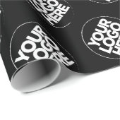 Creëer uw eigen zwarte herhalende Logo achtergrond Cadeaupapier (Rol Hoek)
