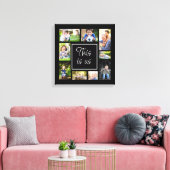 Creëer uw eigen zwarte multi-fotocollage dit wij canvas afdruk (Insitu (Woonkamer))