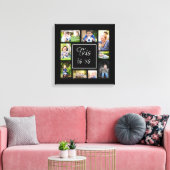 Creëer uw eigen zwarte multi-fotocollage dit wij canvas afdruk (Insitu (Woonkamer))