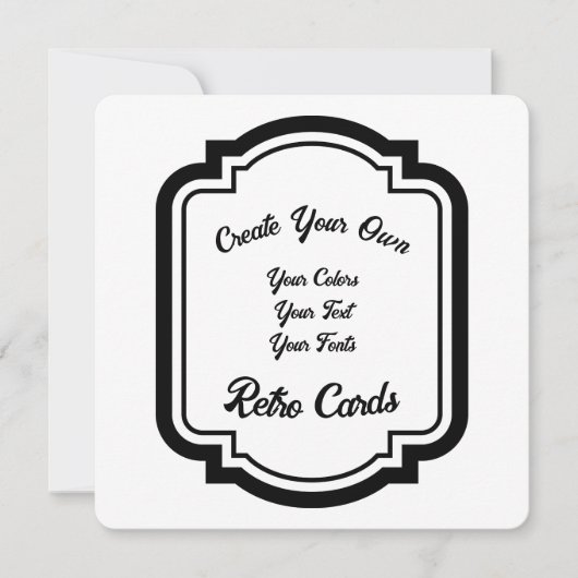 Creëer Uw eigen zwarte retro-stijloverzicht Feestdagenkaart (Voorkant)