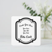 Creëer Uw eigen zwarte retro-stijloverzicht Feestdagenkaart (Staand voorkant)