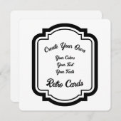 Creëer Uw eigen zwarte retro-stijloverzicht Feestdagenkaart (Voorkant / Achterkant)