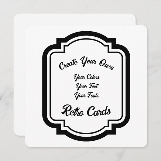 Creëer Uw eigen zwarte retro-stijloverzicht Feestdagenkaart (Voorkant / Achterkant)