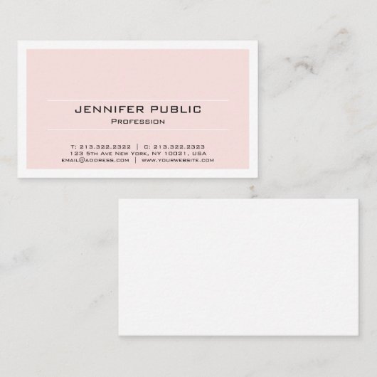 Creëer Uw eigen zwarte roze witte afbeelding Visitekaartje (Voorkant / Achterkant)