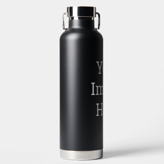 Personaliseerbare Waterfles Stijl: Thor Koperen Vacuüm Geïsoleerde Fles, Maat: Waterfles (946 ml.), Kleur: Zwart (Voorkant)