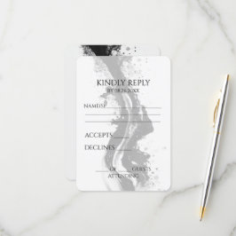 Creëer uw eigen zwarte vloeiende inkt morsen RSVP kaartje