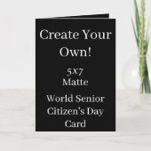 Creëer Uw eigen zwarte Wereld Senior Citizen Day Kaart (Voorkant)