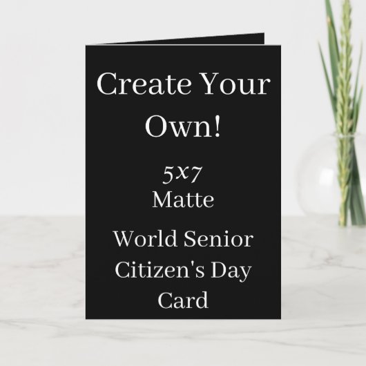 Creëer Uw eigen zwarte Wereld Senior Citizen Day Kaart (Voorkant)