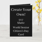 Creëer Uw eigen zwarte Wereld Senior Citizen Day Kaart (Gele Bloem)