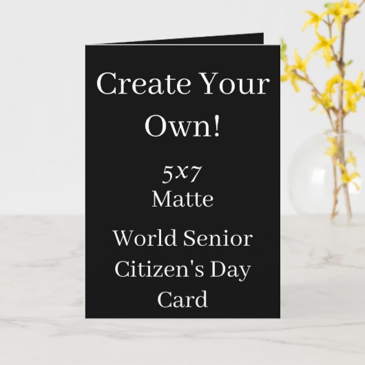 Creëer Uw eigen zwarte Wereld Senior Citizen Day Kaart (Gele Bloem)