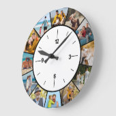 Creëer Uw eigen zwarte & witte 12-fotocollage Grote Klok (Hoek)
