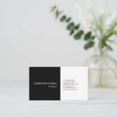 Creëer Uw eigen zwarte witte, eenvoudige legante p Visitekaartje (Staand voorkant)