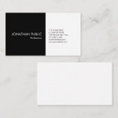 Creëer Uw eigen zwarte witte, eenvoudige legante p Visitekaartje (Voorkant / Achterkant)