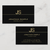 Creëer Uw Elegant Monogram Moderne Sjabloon Visitekaartje (Voorkant / Achterkant)