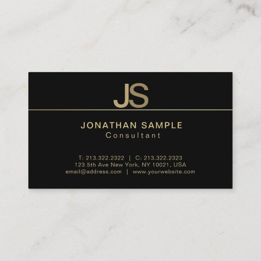 Creëer Uw Elegant Monogram Moderne Sjabloon Visitekaartje (Achterkant)