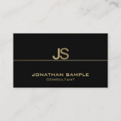 Creëer Uw Elegant Monogram Moderne Sjabloon Visitekaartje (Voorkant)