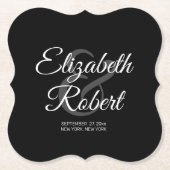 Creëer Uw Elegante Bruid Bruidegom Naam Kartonnen Onderzetters (Voorkant)