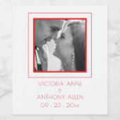 Creëer Uw Elegante Foto Helderrood Wijn Etiket (Enkel label)