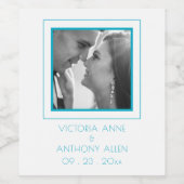 Creëer Uw Elegante Foto Turquoise Wijn Etiket (Enkel label)