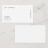 Creëer Uw Elegante Moderne Eenvoudige Vlakte Visitekaartje (Voorkant / Achterkant)