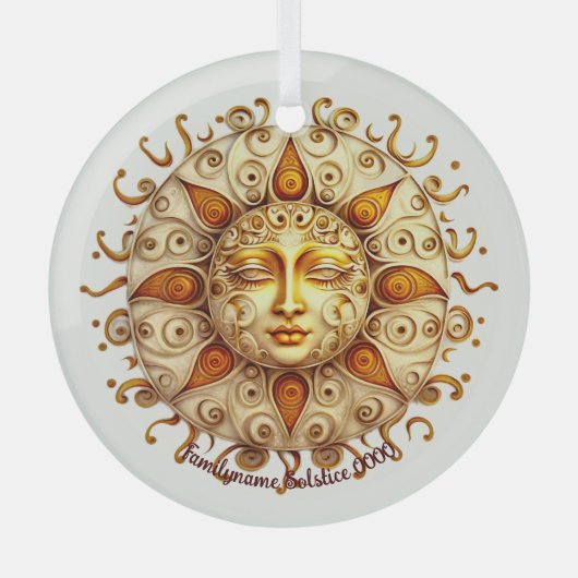 Creëer Uw Elegante Steampunk Zon Glas Ornament (Voorkant)