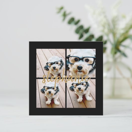 Creëer Uw Ewn 4 Foto Collage - Script Name (Staand voorkant)