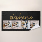 Creëer Uw Ewn 4 Foto Collage - Script Name Badhanddoek (Badhanddoek)