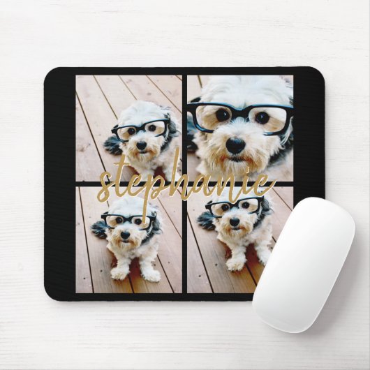 Creëer Uw Ewn 4 Foto Collage - Script Name Muismat (Met muis)