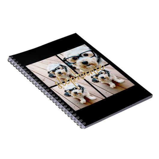 Creëer Uw Ewn 4 Foto Collage - Script Name Notitieboek (Rechterzijde)