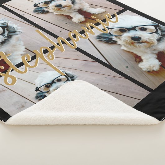 Creëer Uw Ewn 4 Foto Collage - Script Name Sherpa Deken (3/4)