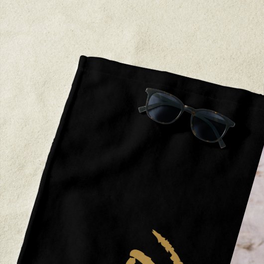 Creëer Uw Ewn 4 Foto Collage - Script Name Strandlaken (In situ)